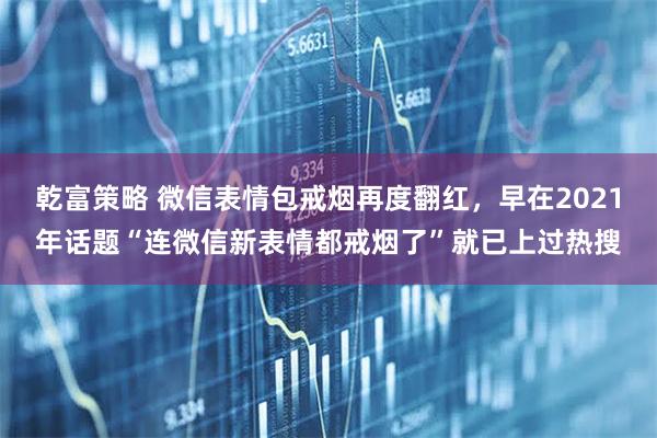 乾富策略 微信表情包戒烟再度翻红，早在2021年话题“连微信新表情都戒烟了”就已上过热搜